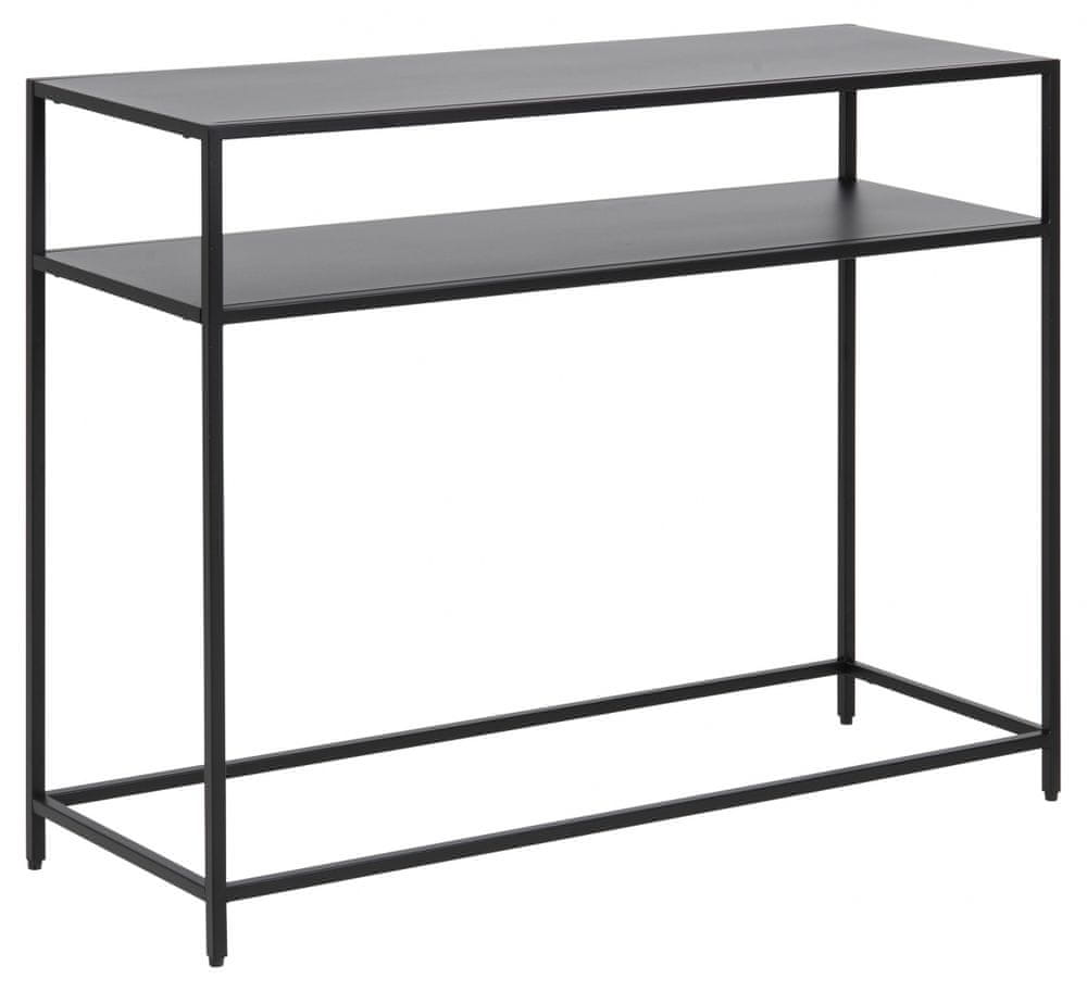 Design Scandinavia Konzolový stôl Newcastle, 100 cm, kov, čierna